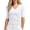Z01-White, variant on jiaxiM Shirts for Women Casual Summer Tops Solid Color V Neck Short Sleeve Shirts Fashion Business Casual Outfits