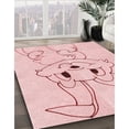 thumbnail image 3 of Ahgly Tapis d'Intérieur Lavable en Machine Carré Transitionnel Pastel Rouge Rose, 5 Pieds Carré, 3 of 7