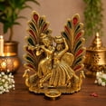 thumbnail image 2 of Elegant Metal Decorative Couple Showpiece with Peacock Design | Premium Golden Finish Tabletop Decor Figurine | Artistic Home & Office Display Accent, 2 of 4