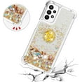 thumbnail image 3 of for Samsung Galaxy A23 4G/5G Glitter Case with Ring Holder, Bling Sparkle Floating Liquid Soft TPU Cushion Fashion Girly Women Girls Clear Case Cover for Samsung Galaxy A23  Gold, 3 of 14