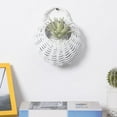 thumbnail image 2 of FeiFu Wall-Mounted Woven Flower Basket Organizer,Rattan Storage Pot for Indoor Plants, Office Decor, Space-Saving Display White, 2 of 5