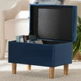 thumbnail image 4 of Baxton Studio Elias Modern Navy Blue Velvet Fabric Storage Ottoman, 4 of 11