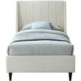 thumbnail image 3 of Meridian Furniture Eva Cream Velvet Upholstered Twin Bed, 3 of 4