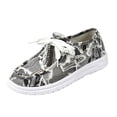 thumbnail image 3 of YOUYEDIAN Loafers for Women Versatile Round Toe Patchwork Print Fashion Slip On Comfy Lace-up Design Flats Casual Platform Outdoor Walking Shoes, 3 of 5
