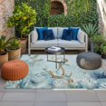 thumbnail image 2 of Nautical Anchor Outdoor Rug for Patio/Deck/Porch, Non-Slip Large Area Rug 5 x 8 Ft, Coastal Ocean Coral Eucalyptus Leaves Indoor Outdoor Rugs Washable Area Rugs, Reversible Camping Rug Carpet Runner, 2 of 8