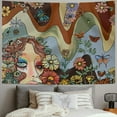thumbnail image 2 of PRATYUS  Retro Boho Floral Tapestry Rainbow Vintage Mushroom Flowers Abstract Funky Tapestries Wall Hanging For Room Multi Size Painting, 2 of 6