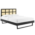 thumbnail image 2 of Modway Sidney Cane and Wood King Platform Bed With Angular Legs in Black, 2 of 9