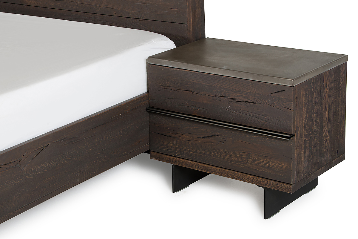 Vig Furniture Modrest Selma Modern Dark Aged Oak Concrete Nightstand Color Brown Finish Brown Walmart Com Walmart Com