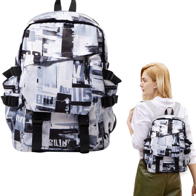 2026 Trendy Star Pattern Backpack, Size S Fashion Rucksack with Multiple Pockets, Durable Cloth School Bag for Teens, Water-Resistant Travel Daypack - Rose Gold2