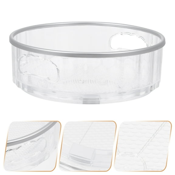 Mobutofu Round Rotating Seasoning Shelf Grey Plastic Organizer Rack for Kitchen Spice Bottle Storage
