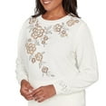thumbnail image 4 of Alfred Dunner Womens Petite Floral Embroidered Chenille Sweater, 4 of 4