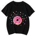 thumbnail image 4 of Little Girls Shirts Size 7-8 Short Sleeve Casual Round Neck Fashion Letter Prints T-Shirt Soft Comfy Beach Wear Summer Clothes(Cute, Black, 5-6 Years), 4 of 4