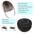thumbnail image 2 of MORICA Clip in Bangs for Women Human Hair Bangs Clip in Hair Extensions Wispy Bangs Dark Brown Bangs, 2 of 6
