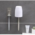 thumbnail image 4 of Juego de 4 soportes para cepillos de dientes de acero inoxidable - Montado en la pared - Sostiene tazas, tazones, cepillos de dientes - Impermeable y autoadhesivo - No requiere perforación, 4 of 5