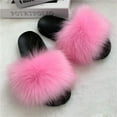 thumbnail image 6 of Summer Faux Fur Slippers Women Indoor Furry Fur Slides Female Plush Flip Flops Flats Sandals Casual Fluffy Slipper House Shoes, 6 of 6