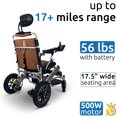 thumbnail image 4 of Majestic Buvan Electric Wheelchair, Folding Lightweight Wheelchairs, Motorized Wheel Chair, 17.5″ Wide Seat, 20AH Battery 17+ Miles Range, 310 Lbs Weight Capacity, 4 of 6