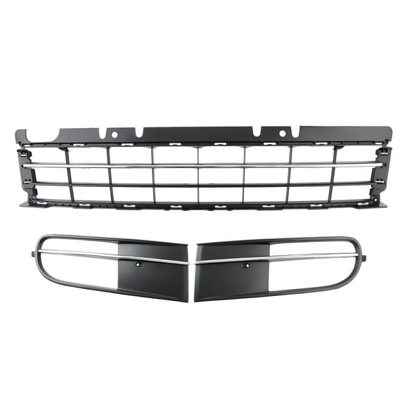 Front Center Bumper Grille & Fog Light Lamp Grille Kit For VW Beetle 2012-2016