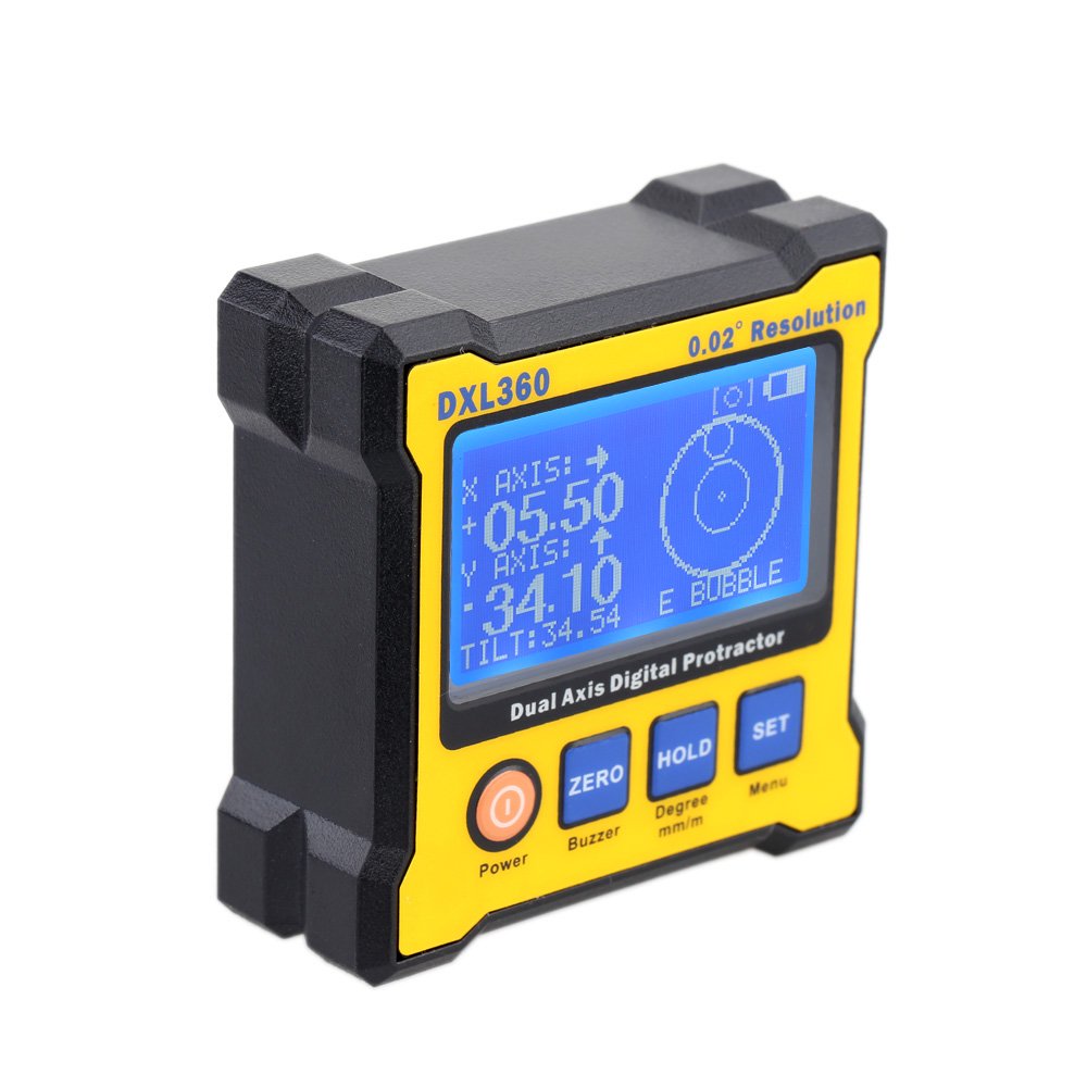 DXL360 Dual Digital Angle Protractor with 5 Side Base High
