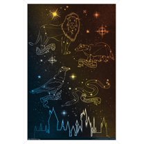 The Wizarding World: Harry Potter - Houses in the Stars Wall Poster, 14.725" x 22.375", Framed