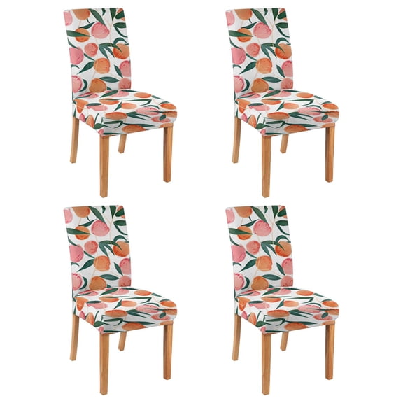4 Pcs Dining Chair Slipcover High Stretch Removable Washable Kitchen Chair Slipcovers for Home Party Hotel Wedding Ceremony, Universal Size (peach)