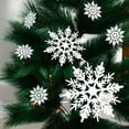 thumbnail image 3 of KYAIGUO Christmas Tree Snowflake Decorations Plastic Christmas White Snowflake Ornaments Set Indoor Outdoor Hanging Glitter Snowflakes Decoration for Wonderland Wedding Xmas, 3 of 7