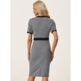 thumbnail image 3 of DARING DIVA Short Sleeve Contrast Bodycon Plaid Houndstooth Dress M Black, 3 of 6