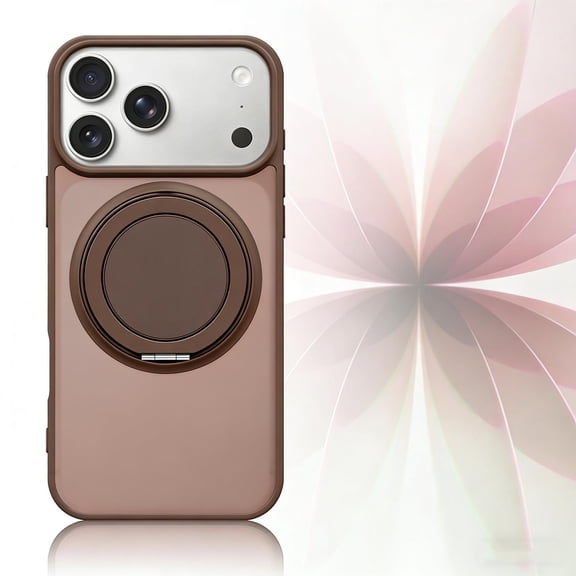 For iPhone 17 Pro Max Case with Magnetic Ring Stand Holder [Military Drop Protection] [Compatible with MagSafe] Shockproof Protective Non-Slip Grip Phone Case For iPhone 17 Pro Max,Brown