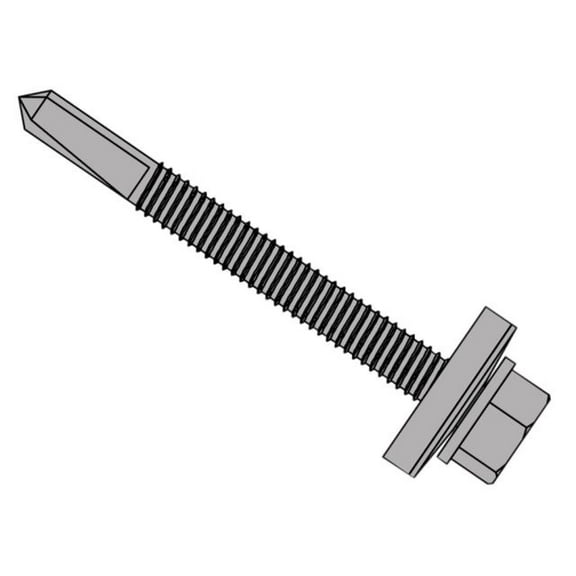 ForgeFix - TechFast Roofing Sheet to Steel Hex Screw & Washer No.5 Tip 5.5 x 120mm Box 50