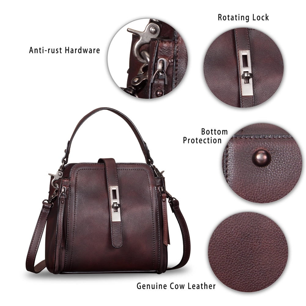 Genuine Leather Purses and Handbags for Women Vintage Crossbody Shoulder Bag
