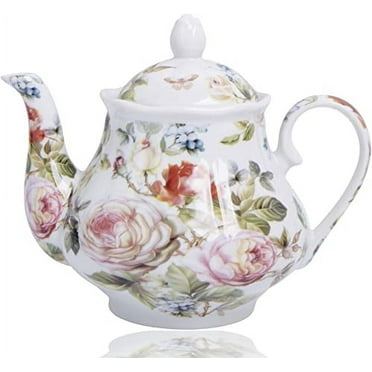 Palais Essentials 6-Cup Vintage Sunlight Rose Ceramic Large Capacity European Style Coffee Teapot