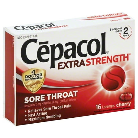 Reckitt Benckiser Cepacol  Sore Throat, 16 ea (Best Otc For Sore Throat)