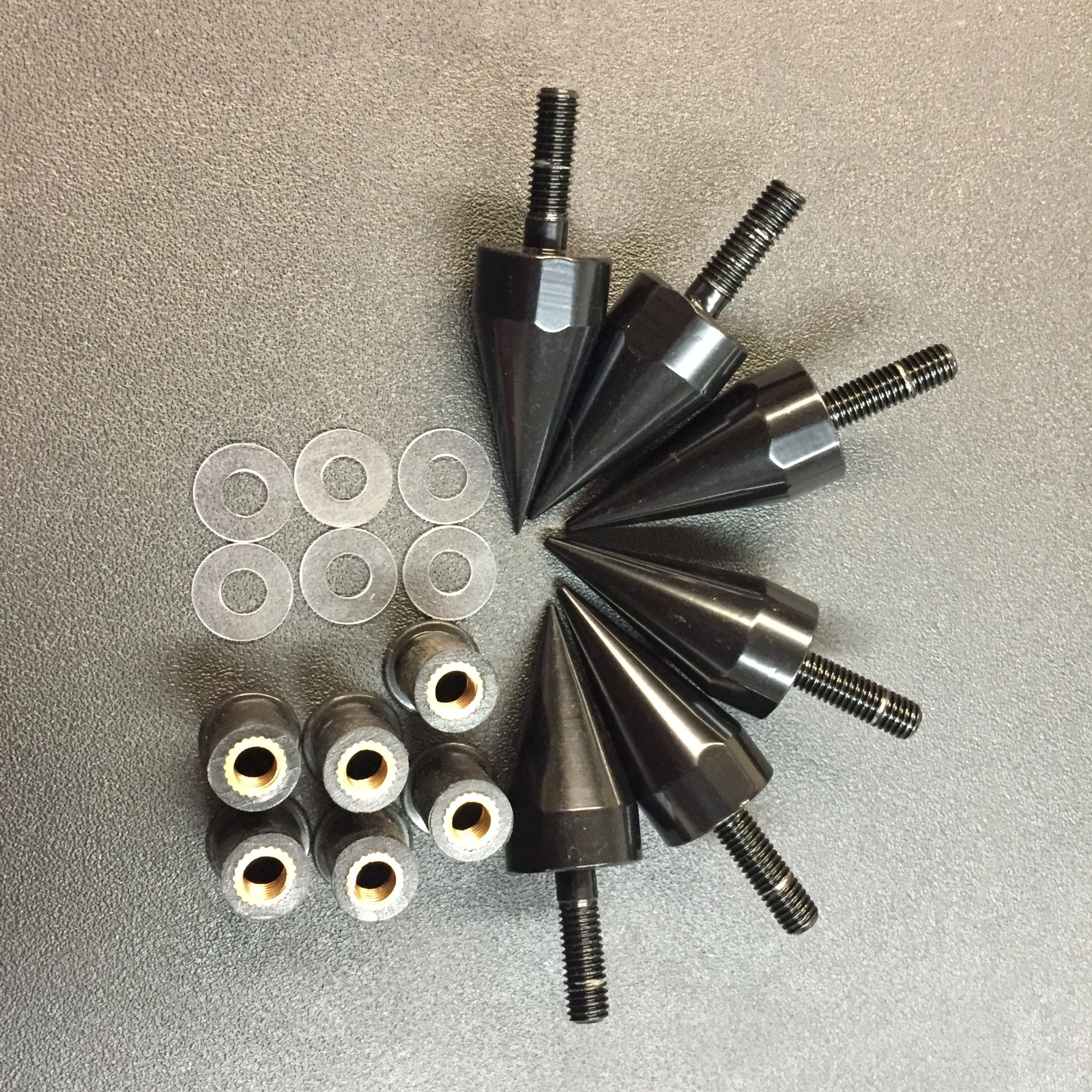 HTTMOTOR Universal Black Motorcycle Spike Bolts With Mounting Parts