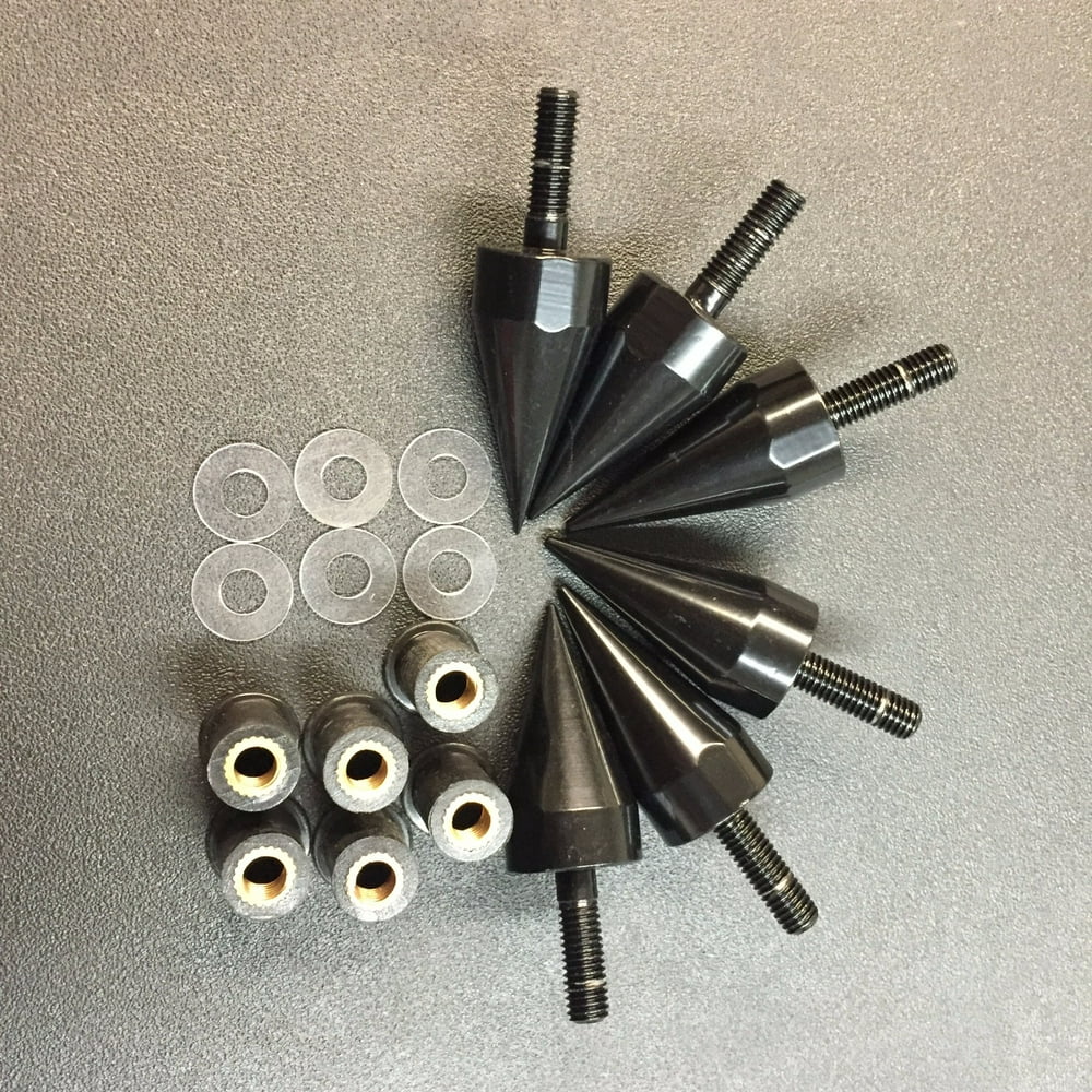 HTTMOTOR Universal Black Motorcycle Spike Bolts With Mounting Parts