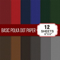 Vintage Polka Dot Decorative Paper Set, Perfect For Card Making Crafting Scrapbooking Decorations, 12 Sheets 6X6 Inches