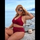 thumbnail image 5 of Traje de Baño de Dos Piezas con Control de Abdomen para Mujer, Bikini de Cintura Alta, 2025 Rojo Ladrillo L, 5 of 9