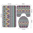thumbnail image 3 of Colorful Geometric Triangle Diamond Pattern Bathroom Rugs Sets 3 Piece,Toilet Cover Set,Absorbent Non Slip Bathroom Mats Sets with U-Shaped Contour Rug Toilet Rug Set, 3 of 5
