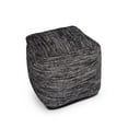 thumbnail image 4 of Steve Silver Omari Square Handwoven Black/ Ivory Wool Pouf, 4 of 6