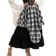 thumbnail image 2 of Byworldtasic Womens Skirts Goth Asymmetrical Midi Skirt Women Punk Plaid Y2k Fairy 90s Flowy Plaid Skirts for Women High Waist Long Skirt, 2 of 7