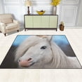 thumbnail image 3 of Coolnut Lightweight Soft Area Rugs, 80 x 58 inch（6'8" x 4'10"） Kitten Sitting On The Head of White Shetland Pony Floor Mat for Kids Playing Room Hardwood Floor Living Room Nursery Rugs, 3 of 6
