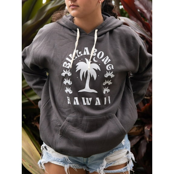 Billabong BLACK Women's Under The Palms Hawaii Hoodie, US Small/8