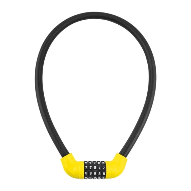 Código de 5 dígitos Cable de cable Cable de seguridad Accesorios de regalos impermeables Combinación de bicicleta Combinación de cable para ciclismo Amarillo negro
