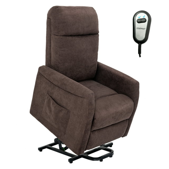 Costway Fauteuil Inclinable Releveur pour Aînés Fauteuil de Salon avec Télécommande Brun