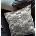 thumbnail image 3 of 16" Flowers of Strength Broadcloth Blown and Closed Pillow in Gray Orange Fabric, 3 of 5