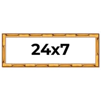 24x7 Frame Gold Bamboo Solid Wood Picture Frame | 1 Inch Moulding Width | Interior Frame Depth 0.75