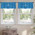 thumbnail image 2 of LALILO Kitchen Curtain Valance Waves And Light Blue Rod Pocket Window Curtain 52"x 18" Set of 2, 2 of 5