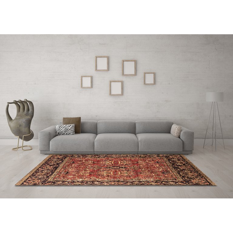 Ahgly Company Indoor Rectangle Oriental Brown Industrial Area Rugs