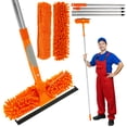 thumbnail image 2 of Window Cleaning Squeegee Kit with 2 Cleaning Pad Squeegee Window Cleaner with 74.8in Extension Handle Portable Window Washer Squeegee Flexible Window Cleaning Tool Reusable for Window Car Glass, 2 of 10
