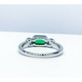 thumbnail image 6 of HeartsAndYou 1ct Natural Green Emerald Moissanite Three Stone Women Ring 14k SOLID White Gold, 6 of 9