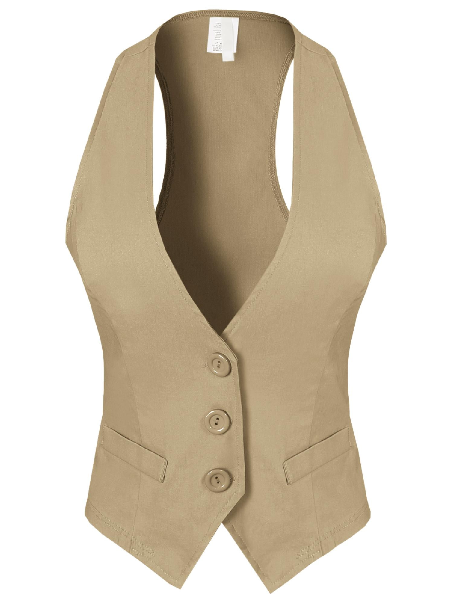 Made by Olivia Women's Dressy Casual Versatile Racerback Vest Tuxedo Suit Waistcoat