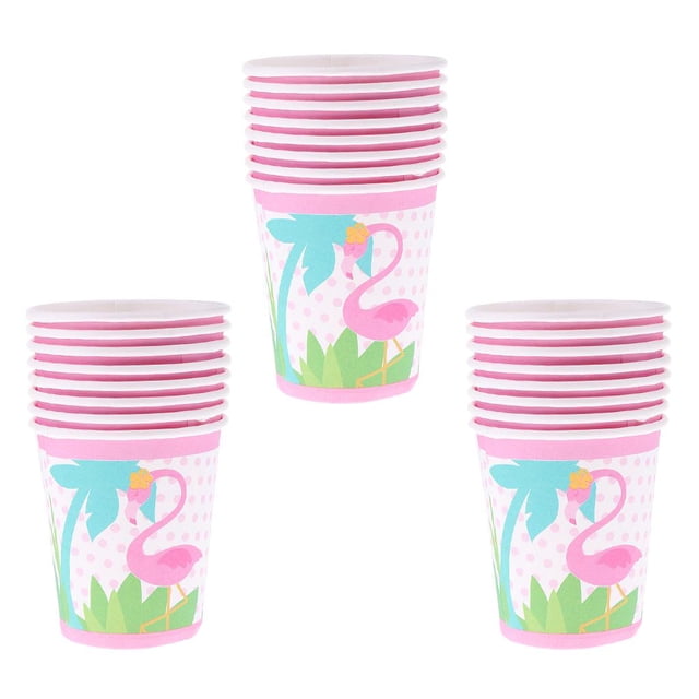 3x 8 Pcs de Tazas de Papel Desechables Color Mezclado Accesorio de Bricolaje Ecologico Soledad Tazas de papel para fiestas de flamencos